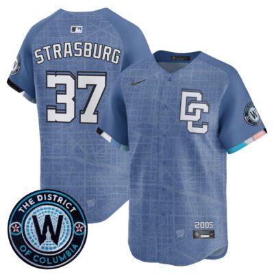 Washington Nationals 2025 City Connect Vapor Premier Limited Jersey - Stitched Blue Stephen Strasburg