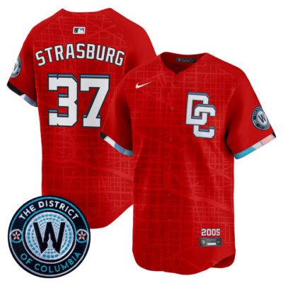 Washington Nationals 2025 City Connect Vapor Premier Limited Jersey - Stitched Red Stephen Strasburg