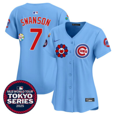 Women's Chicago Cubs Tokyo Series 2025 Vapor Premier Limited Jersey - Stitched Blue Dansby Swanson