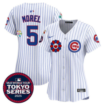 Women's Chicago Cubs Tokyo Series 2025 Vapor Premier Limited Jersey - Stitched Pinstripe Christopher Morel