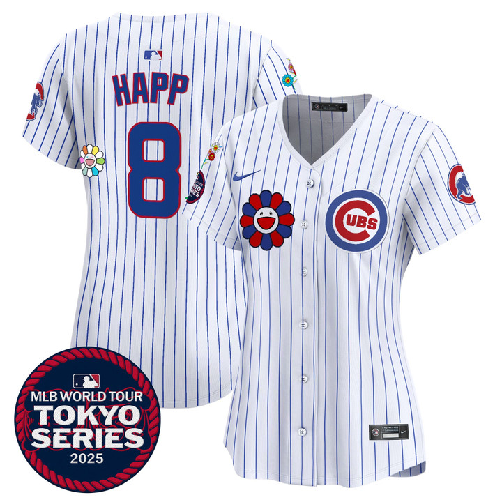 Women's Chicago Cubs Tokyo Series 2025 Vapor Premier Limited Jersey - Stitched Pinstripe Ian Happ