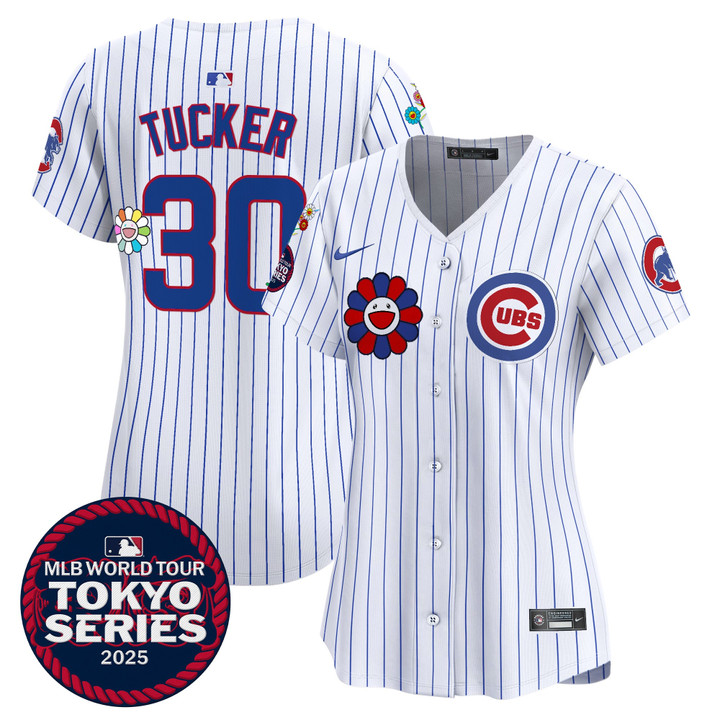 Women's Chicago Cubs Tokyo Series 2025 Vapor Premier Limited Jersey - Stitched Pinstripe Kyle Tucker