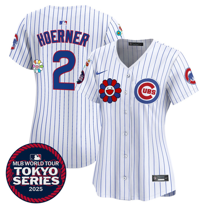 Women's Chicago Cubs Tokyo Series 2025 Vapor Premier Limited Jersey - Stitched Pinstripe Nico Hoerner