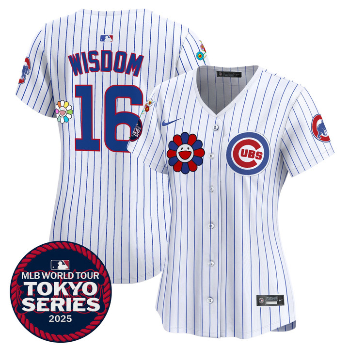 Women's Chicago Cubs Tokyo Series 2025 Vapor Premier Limited Jersey - Stitched Pinstripe Patrick Wisdom