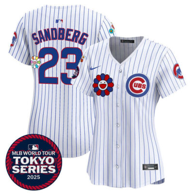 Women's Chicago Cubs Tokyo Series 2025 Vapor Premier Limited Jersey - Stitched Pinstripe Ryne Sandberg