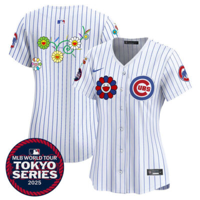Women's Chicago Cubs Tokyo Series 2025 Vapor Premier Limited Jersey - Stitched Pinstripe Team