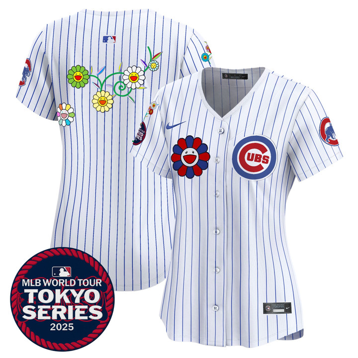 Women's Chicago Cubs Tokyo Series 2025 Vapor Premier Limited Jersey - Stitched Pinstripe Team