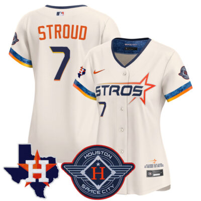 Women's Houston Astros 2025 City Connect Texas Patch Vapor Premier Limited Jersey - Cream CJ Stroud
