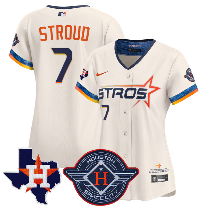 Women's Houston Astros 2025 City Connect Texas Patch Vapor Premier Limited Jersey - Cream CJ Stroud