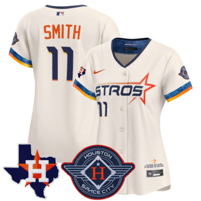 Women's Houston Astros 2025 City Connect Texas Patch Vapor Premier Limited Jersey - Cream Cam Smith