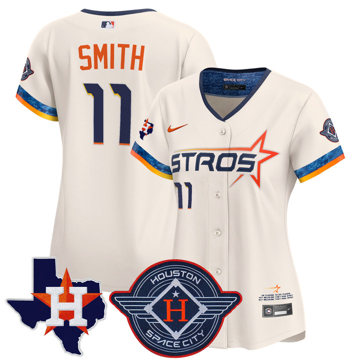 Women's Houston Astros 2025 City Connect Texas Patch Vapor Premier Limited Jersey - Cream Cam Smith