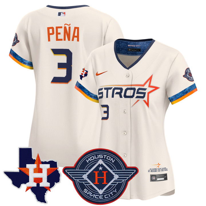 Women's Houston Astros 2025 City Connect Texas Patch Vapor Premier Limited Jersey - Cream Jeremy Pena