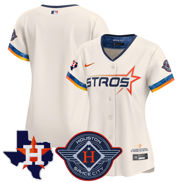 Women's Houston Astros 2025 City Connect Texas Patch Vapor Premier Limited Jersey - Cream Team