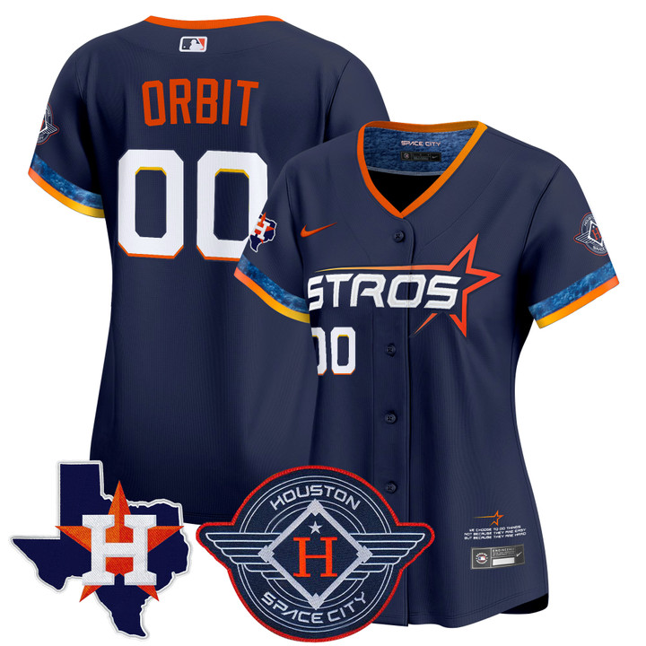 Women's Houston Astros 2025 City Connect Texas Patch Vapor Premier Limited Jersey - Navy Orbit