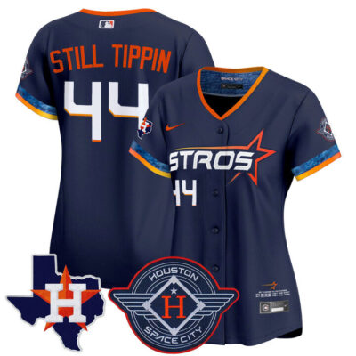 Women's Houston Astros 2025 City Connect Texas Patch Vapor Premier Limited Jersey - Navy Still Tippin 713