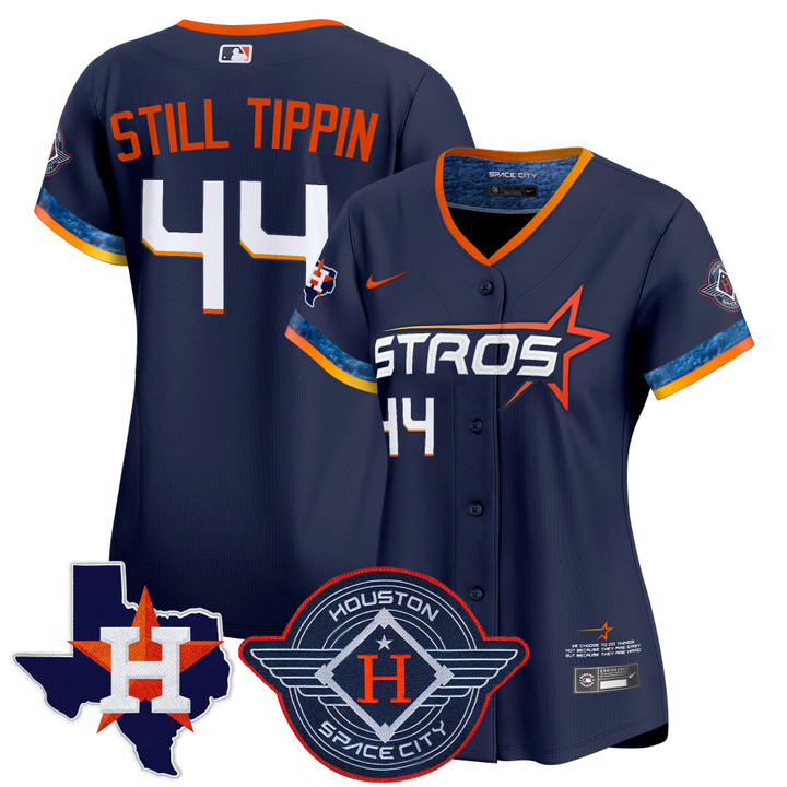 Women's Houston Astros 2025 City Connect Texas Patch Vapor Premier Limited Jersey - Navy Still Tippin 713