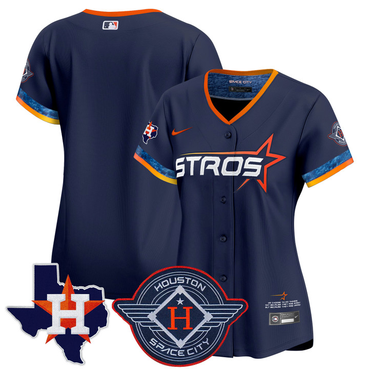 Women's Houston Astros 2025 City Connect Texas Patch Vapor Premier Limited Jersey - Navy Team