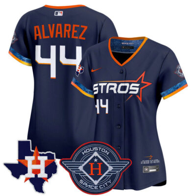 Women's Houston Astros 2025 City Connect Texas Patch Vapor Premier Limited Jersey - Navy Yordan Alvarez