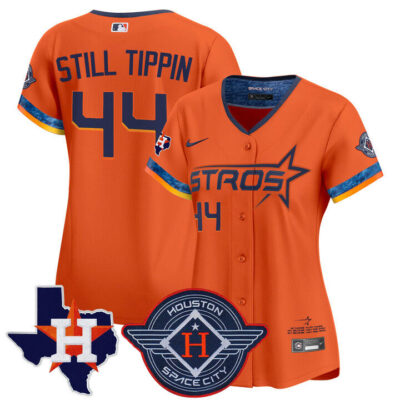 Women's Houston Astros 2025 City Connect Texas Patch Vapor Premier Limited Jersey - Orange Still Tippin 713