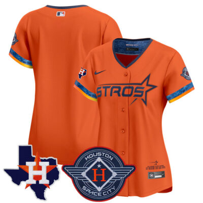 Women's Houston Astros 2025 City Connect Texas Patch Vapor Premier Limited Jersey - Orange Team