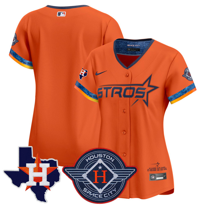 Women's Houston Astros 2025 City Connect Texas Patch Vapor Premier Limited Jersey - Orange Team