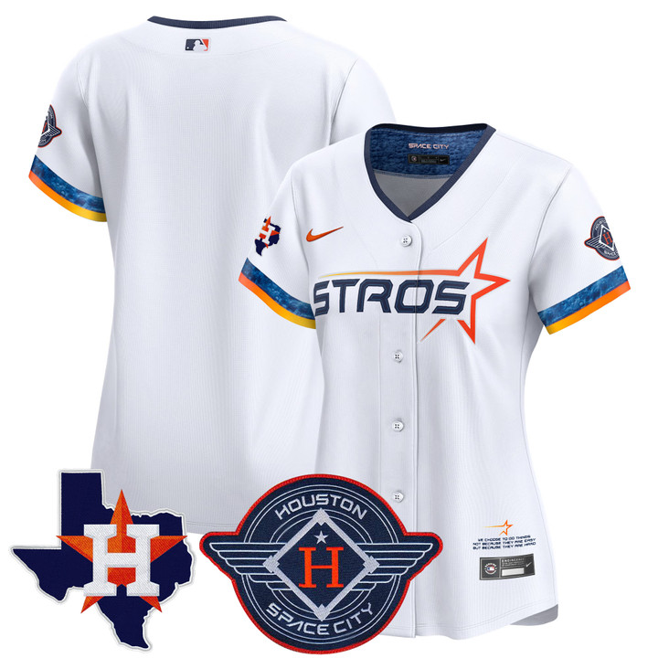 Women's Houston Astros 2025 City Connect Texas Patch Vapor Premier Limited Jersey - White Team