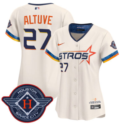 Women's Houston Astros 2025 City Connect Vapor Premier Limited Jersey - Cream Jose Altuve