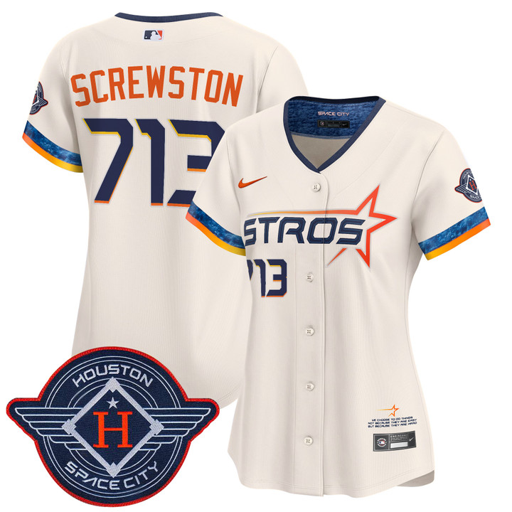 Women's Houston Astros 2025 City Connect Vapor Premier Limited Jersey - Cream Screwston 713