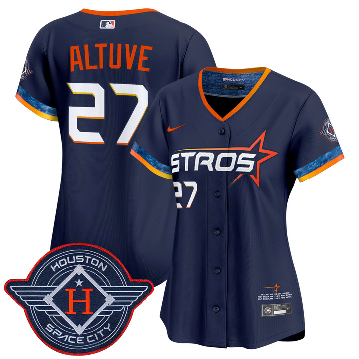 Women's Houston Astros 2025 City Connect Vapor Premier Limited Jersey - Navy Jose Altuve