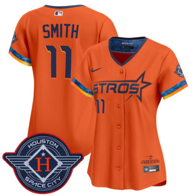Women's Houston Astros 2025 City Connect Vapor Premier Limited Jersey - Orange Cam Smith