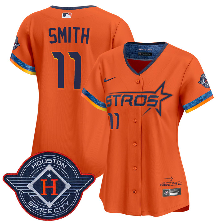 Women's Houston Astros 2025 City Connect Vapor Premier Limited Jersey - Orange Cam Smith