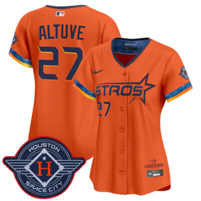 Women's Houston Astros 2025 City Connect Vapor Premier Limited Jersey - Orange Jose Altuve