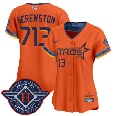 Women's Houston Astros 2025 City Connect Vapor Premier Limited Jersey - Orange Screwston 713