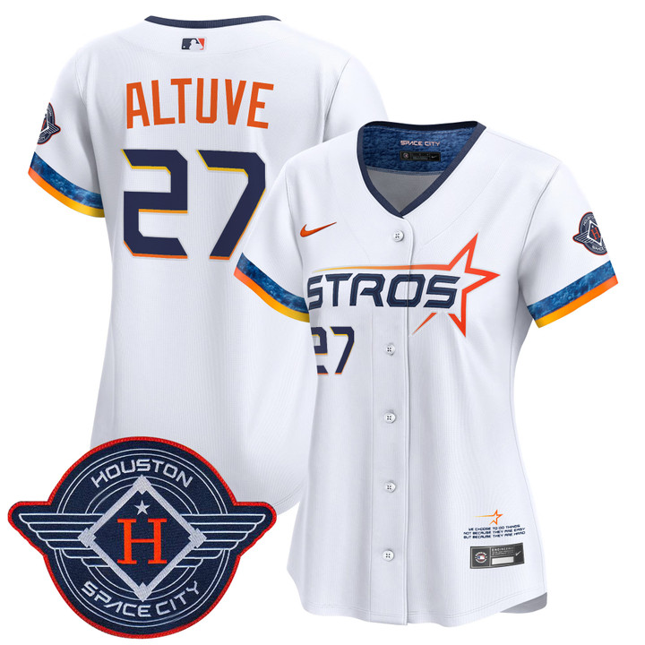 Women's Houston Astros 2025 City Connect Vapor Premier Limited Jersey - White Jose Altuve