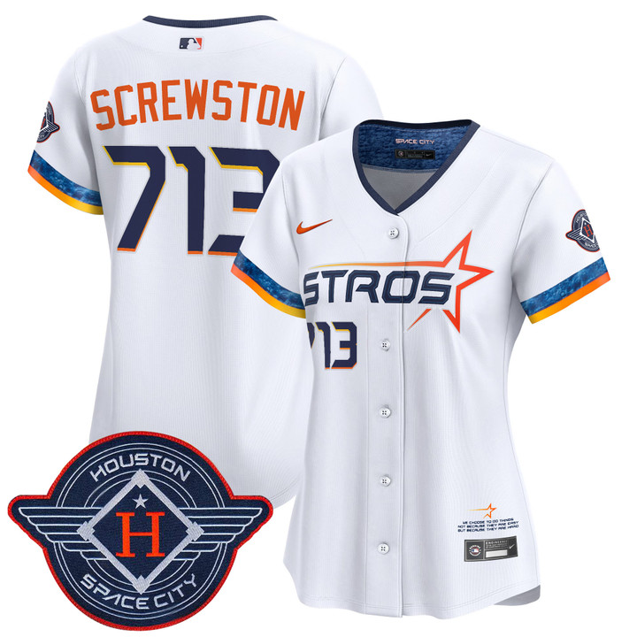 Women's Houston Astros 2025 City Connect Vapor Premier Limited Jersey - White Screwston 713
