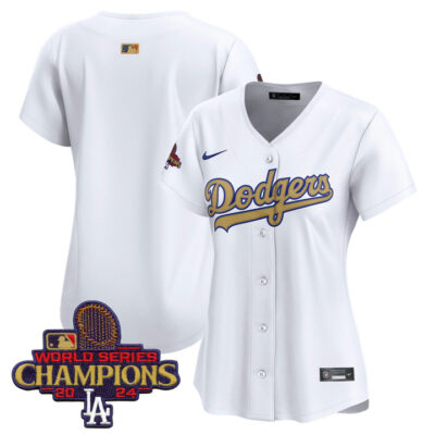 Women's LA Dodgers 2025 Gold Vapor Premier Limited Jersey - White Team