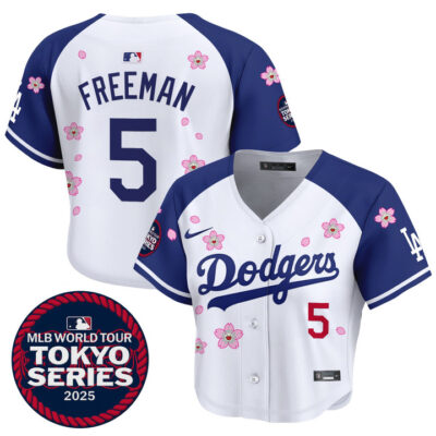 Women's LA Dodgers Tokyo Series 2025 Crop Top Baseball Jersey - Stitched Alternate Freddie Freeman