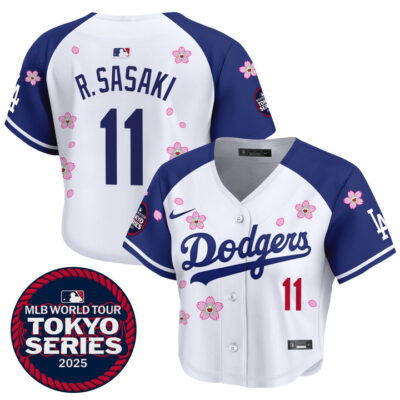 Women's LA Dodgers Tokyo Series 2025 Crop Top Baseball Jersey - Stitched Alternate Roki Sasaki