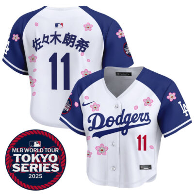 Women's LA Dodgers Tokyo Series 2025 Crop Top Baseball Jersey - Stitched Alternate Roki Sasaki