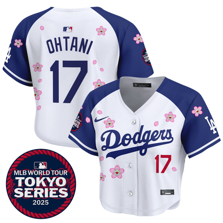 Women's LA Dodgers Tokyo Series 2025 Crop Top Baseball Jersey - Stitched Alternate Shohei Ohtani