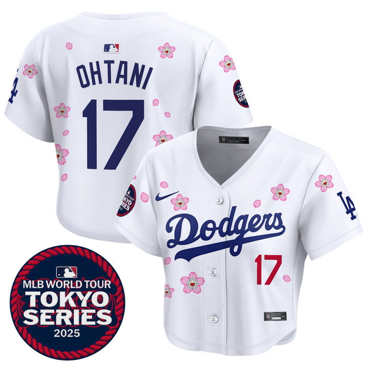 Women's LA Dodgers Tokyo Series 2025 Crop Top Baseball Jersey - Stitched White Shohei Ohtani