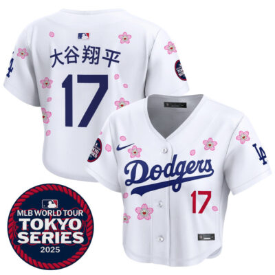 Women's LA Dodgers Tokyo Series 2025 Crop Top Baseball Jersey - Stitched White Shohei Ohtani