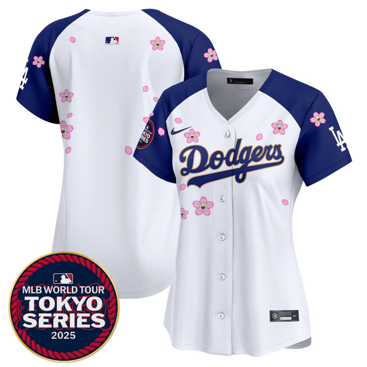 Women's LA Dodgers Tokyo Series 2025 Gold Trim Vapor Premier Limited Jersey - Stitched Alternate Team