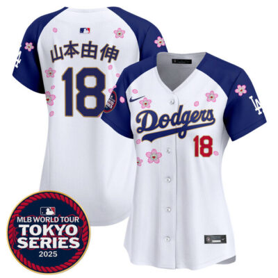 Women's LA Dodgers Tokyo Series 2025 Gold Trim Vapor Premier Limited Jersey - Stitched Alternate Yamamoto