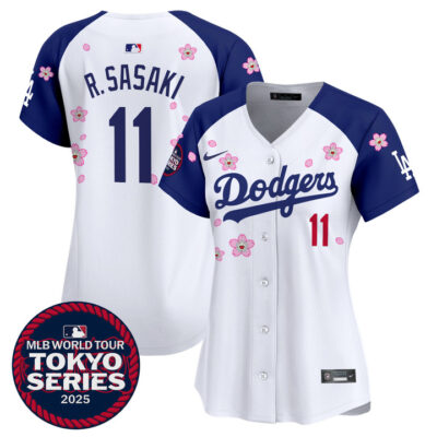 Women's LA Dodgers Tokyo Series 2025 Vapor Premier Limited Jersey V2 - Stitched Alternate Roki Sasaki