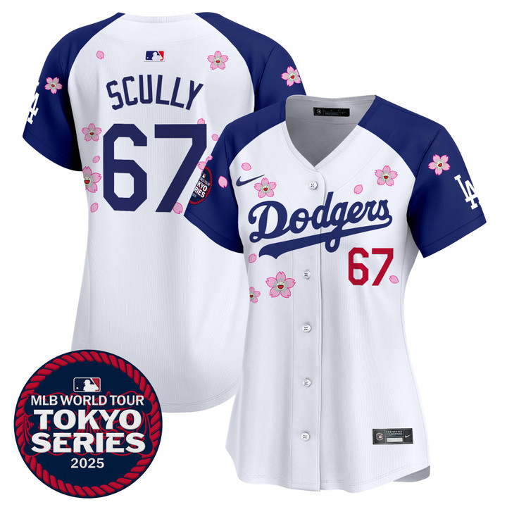 Women's LA Dodgers Tokyo Series 2025 Vapor Premier Limited Jersey V2 - Stitched Alternate Vin Scully