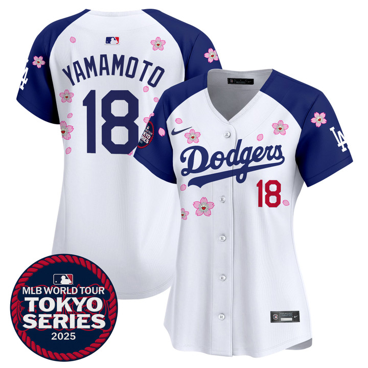 Women's LA Dodgers Tokyo Series 2025 Vapor Premier Limited Jersey V2 - Stitched Alternate Yamamoto