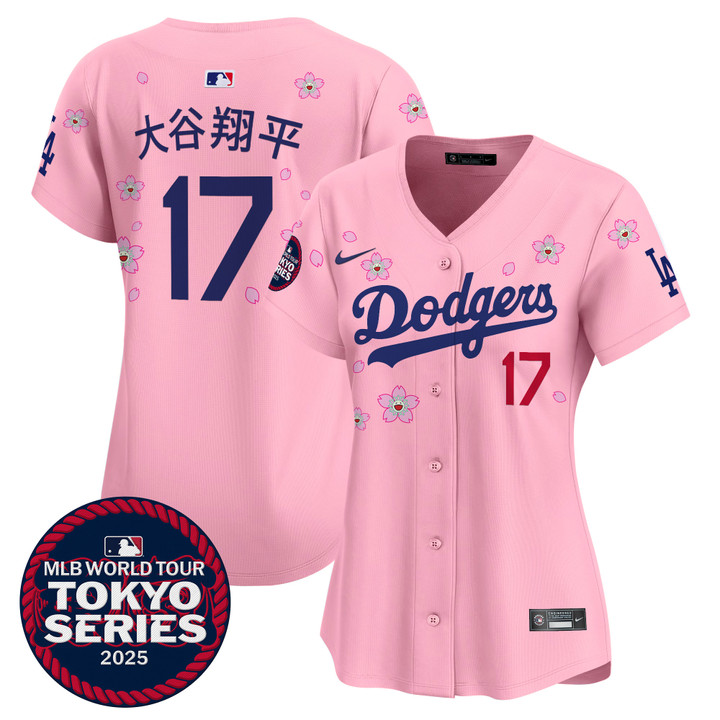 Women's LA Dodgers Tokyo Series 2025 Vapor Premier Limited Jersey V2 - Stitched Cherry Blossom Shohei Ohtani