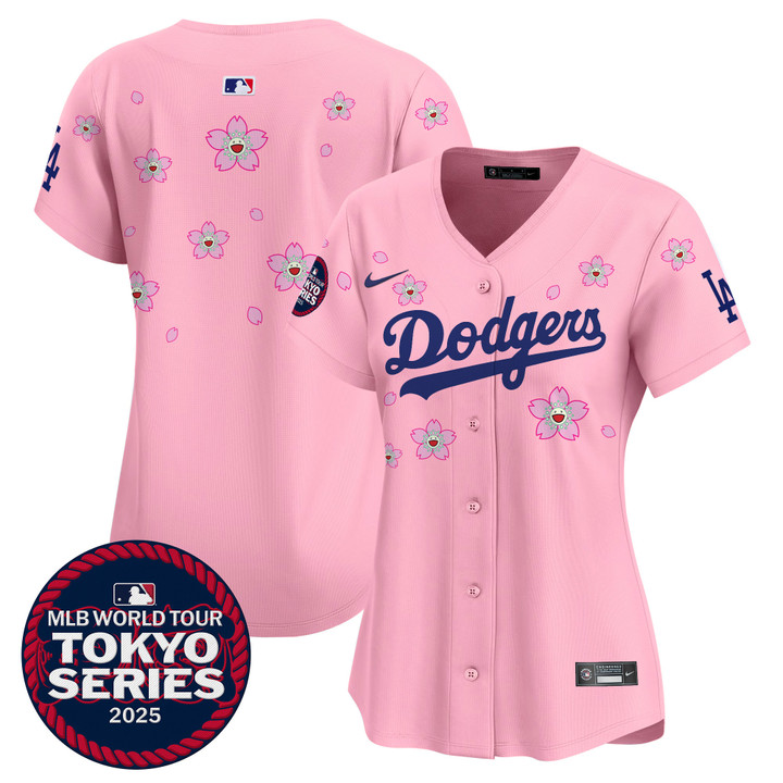 Women's LA Dodgers Tokyo Series 2025 Vapor Premier Limited Jersey V2 - Stitched Cherry Blossom Team