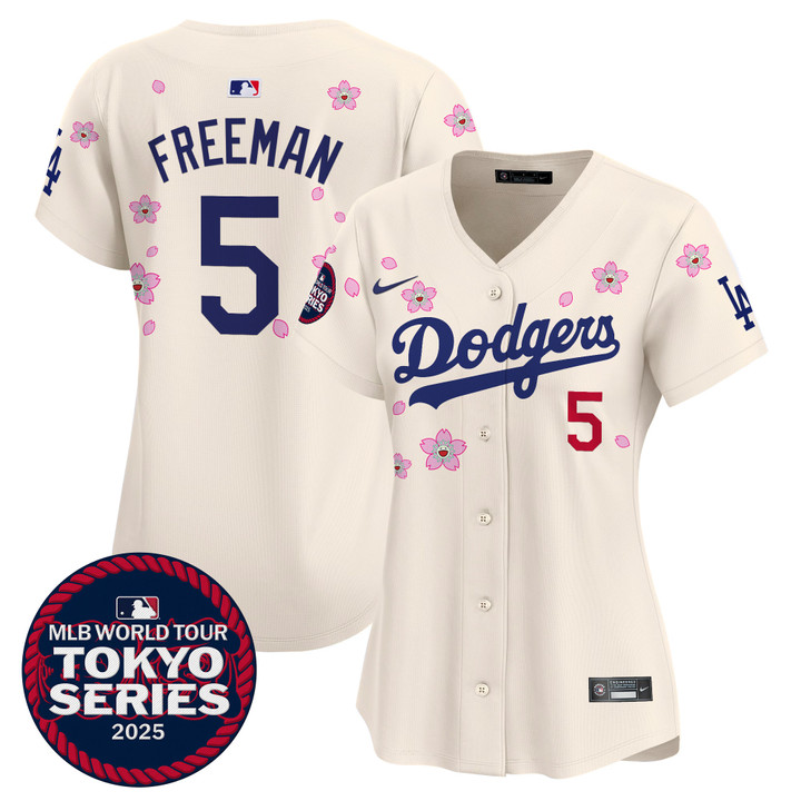 Women's LA Dodgers Tokyo Series 2025 Vapor Premier Limited Jersey V2 - Stitched Cream Freddie Freeman